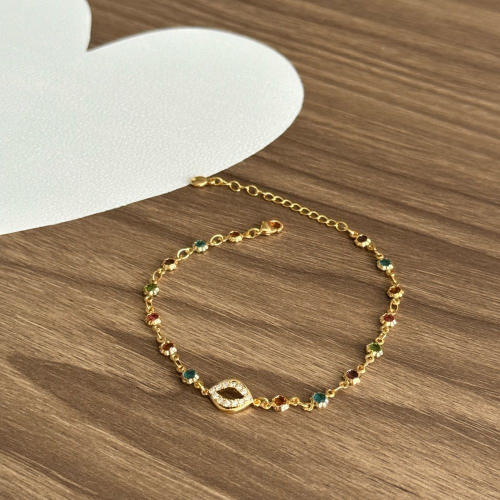 Multicolor Gemstone Bracelet Q52 - Picture 6 of 7